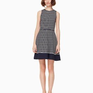 Kate Spade Navy & White Stripe Ponte Fit & Flare Dress Size 6